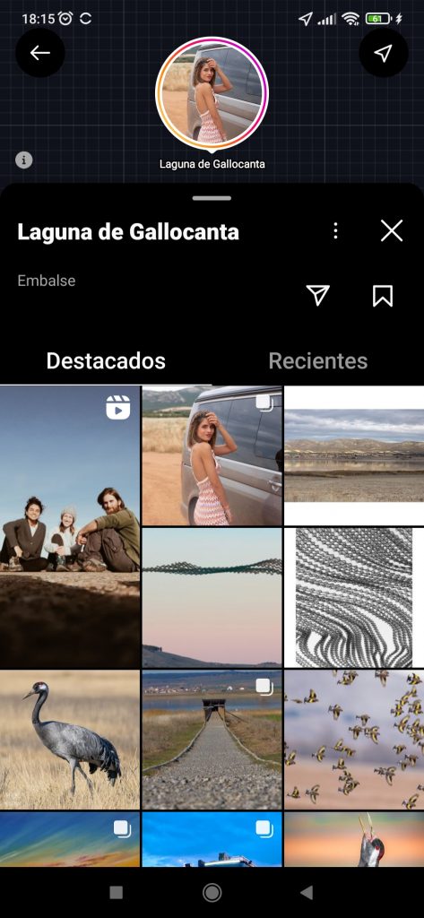Aplicación para móvil Instagram. Herramientas para fotografía en exteriores