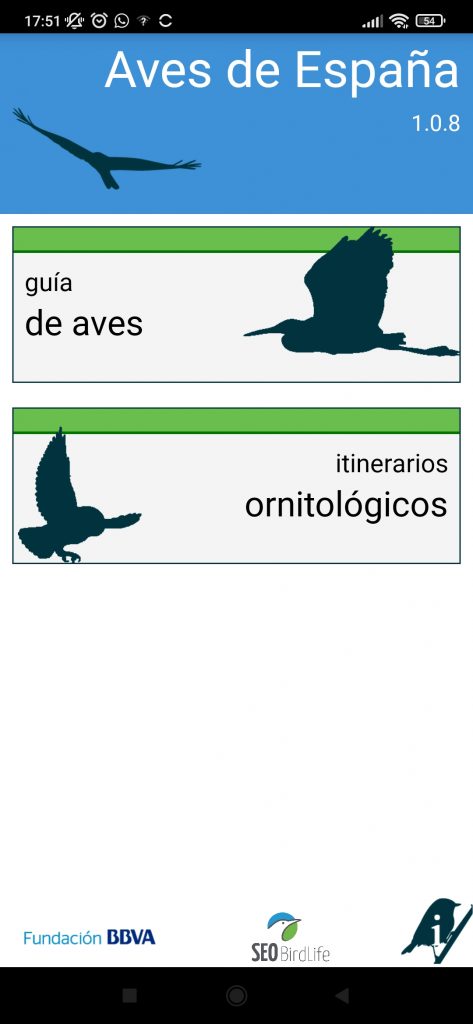 Aplicación para móvil Aves de España de SEO. Herramientas para fotografía en exteriores